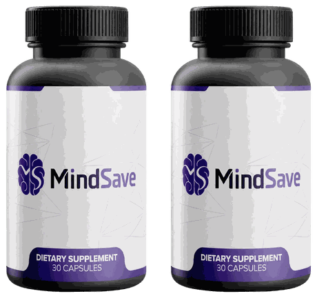 MindSave 2 bottles pack, bone labels reading Dietary Supplement, 30 Capsules