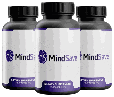 MindSave 3 bottles pack, bone labels reading Dietary Supplement, 30 Capsules